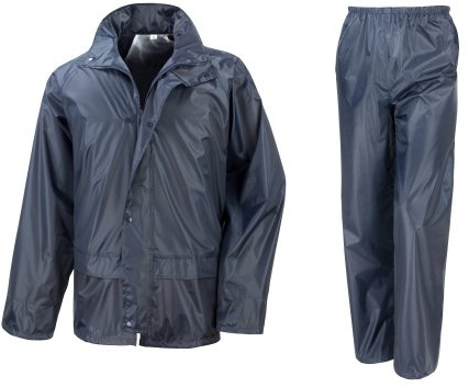 Result Mens Core Rain Suit (Trousers And Jacket Set) (L) (Navy Blue)