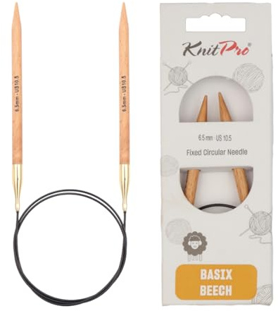 KnitPro Basix Beech Fixed Circular Needles 47 (120cm) | 6.50mm