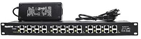 PoE Texas - PoE Injector - 12 Port Gigabit Passive Midspan Injector with 24V 120 Watt UL Power Supply - Power Over Ethernet for Ubiquiti and Mikrotik WAP, IP Camera and 24 Volt Passive PoE Devices