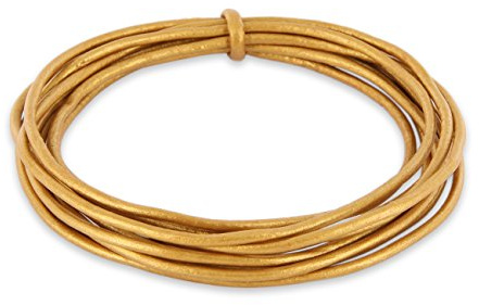 Auroris - 5m Lederband rund Ø 2 mm - Farbe wählbar - Variante: goldfarben