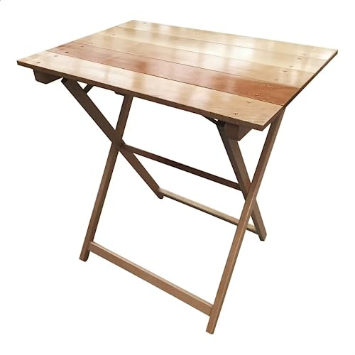Aranaz Flexi-Tisch mit Lamellen, faltbar und tragbar, für den Außenbereich, ideal für Balkon, Garten, Terrasse, Camping, Patio, Picknick und Veranstaltungen, Mehrzweck, Holz, Lack, 50 x 70 x 76 cm