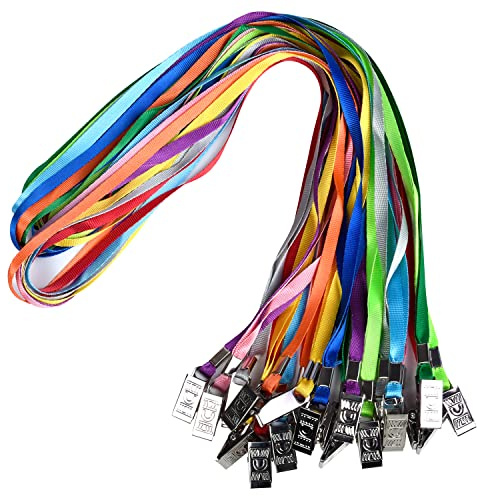Wisdompro 20 Stück Schlüsselband Lang mit Clip, Schlüsselbänder Bunt, Lanyard für Schlüssel, Ausweishülle usw. (10 Farbe)