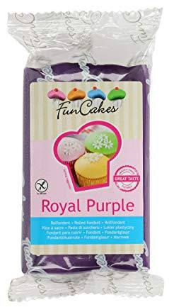 FunCakes Fondant Royal Purple: Einfach zu Verwenden, Glatt, Elastisch, Weich und Schmeidig, Perfekt zum Dekorieren von Torten, Halal, Koscher und Glutenfrei. 250 g