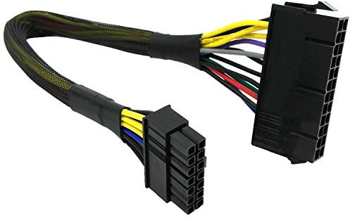 COMeap 24 Pin to 14 Pin ATX PSU Main Power Adapter Braided Sleeved Cable for IBM/Lenovo PCs and Servers 12-inch(30cm)