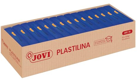 Jovi Plastilina Knetmasse, 15 Tabletten 350 g, Dunkelblau (7213), gramos | glutenfrei, ungiftig, Kreatives Spielen für Kinder ab 3 Jahren