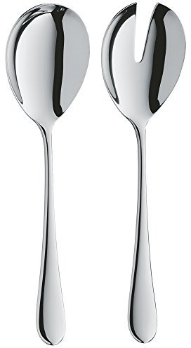 WMF Merit Salatbesteck Edelstahl 23,4 cm, Salatgabel, Servierlöffel, Cromargan protect Edelstahl poliert, kratzbeständig, spülmaschinenfest