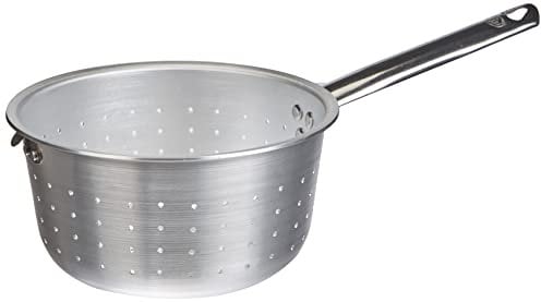 Pentole Agnelli ALMA17520 Alluminio Professionale 3 mm, Colapasta Conico con Manico Tubolare e Gancio, 20 cm