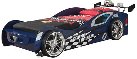 VIPACK SCGT200B Grand Turismo, Circa 229 x 65 x 110 cm, Liegefläche 90 x 200 cm, lackiert aufgedruckte Rennwagen-Optik, blau
