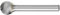 PFERD HM-Frässtift, Kugelform KUD, Zahnung MICRO, Frässtift-ø 12mm, Schaft-ø 6mm, Länge 51mm, 21112876 – für die Feinbearbeitung auf nahezu allen Materialien bis 68 HRC