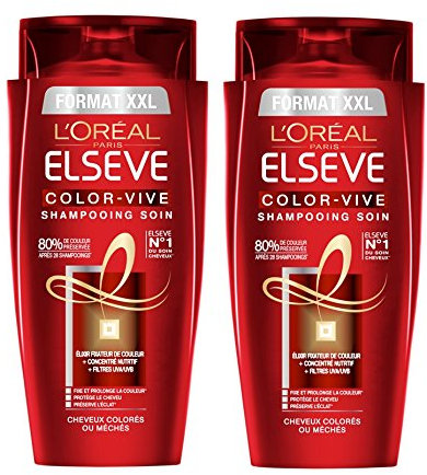 Elvive Color-Vive L'Oréal Paris champú para cabello coloreado 700ml tamaño XXL - Conjunto de 2