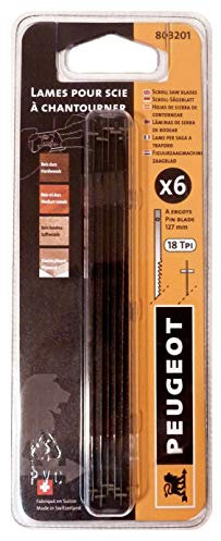 Peugeot 803201 Jeu de 6 Lames à goujons 127 x 2,41 x 0,25 mm 18 TPI