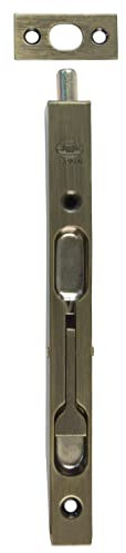 Amig - Perno da incasso 200 x 17 mm | Chiusura automatica verticale | Serratura sicura per porte in legno | Uso bagno, camera da letto, ufficio | Acciaio pelle | Paletto chiusura finestra