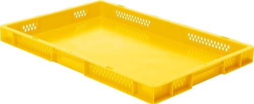 Euro-Transport-Stapelbehälter, tablar, gelb, 600x400x50 mm (LxBxH), Wände u. Boden geschlossen, aus PPN