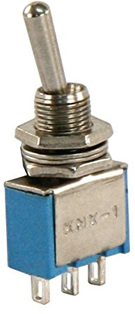 McPower Miniatur-Kippschalter 3-polig | EIN/EIN | 1xUM | 6mm Gewinde | Lötösen