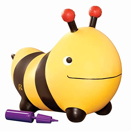 B. toys Hüpftier Biene mit Handpumpe – 49cm Aufblasbarer Gelber Hüpfball in Tierform für Kinder ab 18 Monaten, Spielset, (3 Teile)