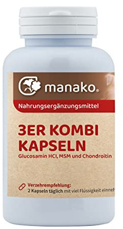 manako 3er KOMBI Kapseln Glucosamin MSM Chondroitin, 120 Stück, Dose 84 g (1 x 120 Kapseln)