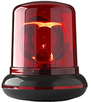 Effekt-Tischleuchte Polizeilicht rot, H: 20 cm, D: 13 cm, Kunststoff. Partyraum, Kinderzimmer, Deko-Idee
