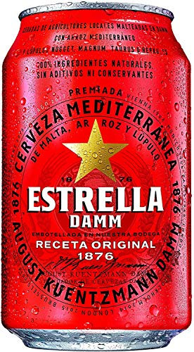 Estrella Damm Cerveza - Lata de 330 ml - Total: 0.33 L