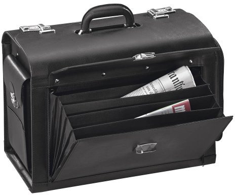 Alassio Pilotenkoffer VERONA, Leder, schwarz 4021068450572