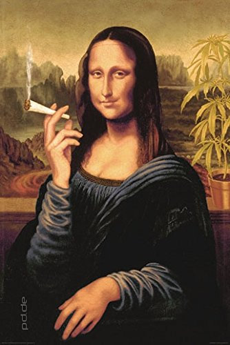 Poster Mona Lisa - Rauchen - Größe 61 x 91,5 cm - Maxiposter