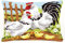 VERVACO Kreuzstich Stickpackungen Kissen Stickerei Set Anfänger Vorgedruckt Hühnerfamilie & Bauernhorf DIY Set Kreativ Set Für Erwachseneca. 40 x 40 cm Bastelset Handwerker Haus Dekoration