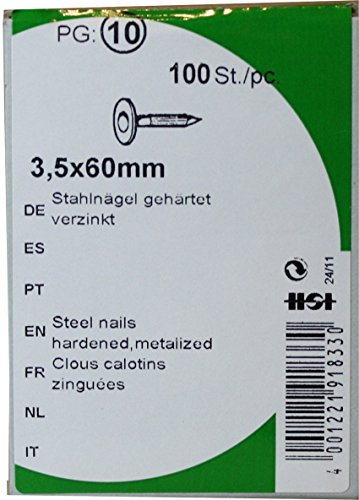 Acero clavos galvanizados, 3,5 x 60 mm