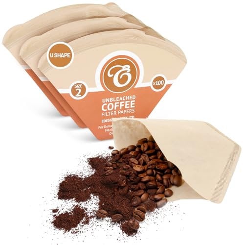 EDESIA ESPRESS - 300 filtri caffè americano in carta non sbiancata - forma a cono - misura 2