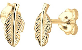 Elli Ohrringe Damen Ohrstecker Feder Symbol Boho Look in 925 Sterling Silber vergoldet