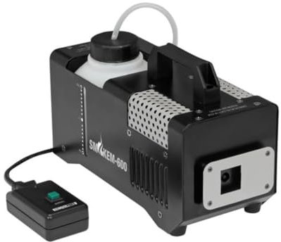 HQ-Power Nebelmaschine, 600 W, fest montierte Kabel-Fernbedienung mit LED-Anzeige, schnelle Aufwärmzeit, Nebelausstoß 283 m³ pro Minute, Abnehmbarer 0,5-Liter-Tank, kompakt und tragbar