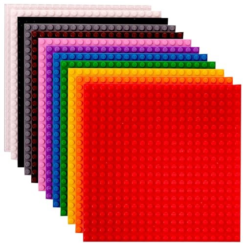 Strictly Briks - Premium-Bauplatten - kompatibel mit Allen führenden Marken - 6 x 6 (15,2 x 15,2 cm) - 12 Stück - Grün, Blau, Transparent, Braun, Grau und mehr