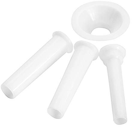 Westmark Set con imbuto per salsiccia, 4 pz., ø 1/1,5/2 cm, Accessori per Tritacarne Westmark 97542260/Dim. 10, Plastica, Bianco, 14952230