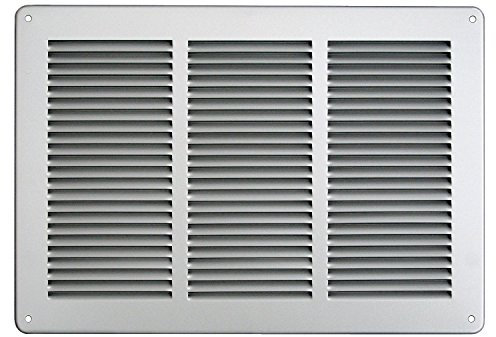 First Plast - Grille de ventilation métallique - Grille ventilation métal 340x240mm avec moustiquaire - Couleur aluminium