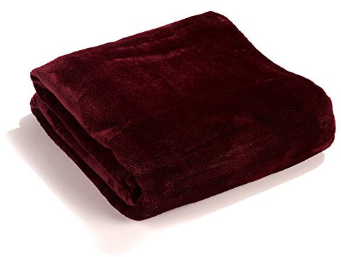 heimtexland Kuscheldecke super-Soft XL HxB 150x200 cm Microfaser Flanelldecke in Bordeaux rot kuschelig warm - leicht - fusselfrei Decke in TOP QUALITÄT Typ176