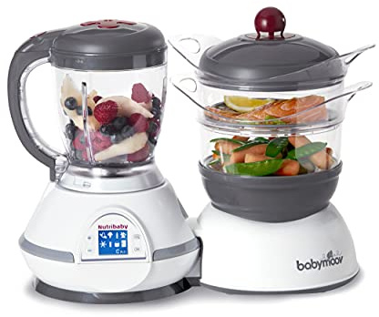 Babymoov - Nutribaby Classic, Robot Multifonctions, Cuiseur Mixeur pour Bébé, Cherry