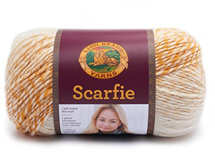 Lion Brand Yarn Scarfie - Strickgarn für Schals One Size Creme/Senf