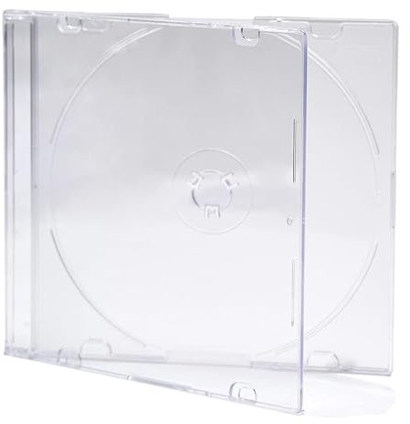 Dragon Trading, custodie sottili per CD, DVD, Blu Ray, 5,2 mm, per 1 disco, con vassoio trasparente satinato, confezione da 10
