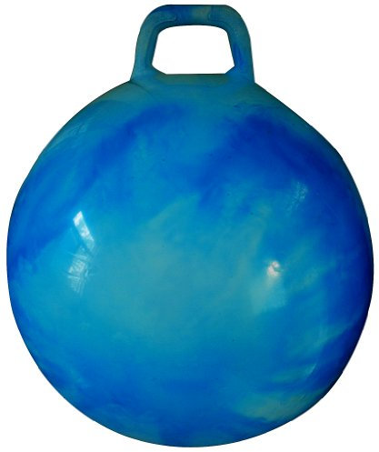 Space Hopper for Teens & Adults 13+, 28 (70cm) Bouncy Hop Ball with Handle & Pump, Jumping Ball Toy for Indoor & Outdoor Fitness, Cloud Colours (Blue)