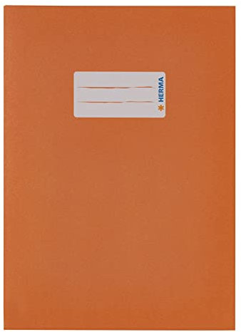 HERMA 5504 Heftumschlag A5 Papier Orange, Hefthülle mit Beschriftungsfeld aus extrem kräftigen Papier & satten Farben, Heftschoner für Schulhefte, farbig