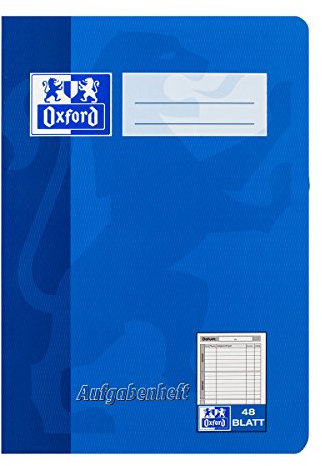 Oxford Aufgabenheft A5, Sonderlineatur, 48 Blatt, blau und violett, 10er Pack