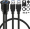 BATIGE 2 Ports Dual USB 3.0 Stecker auf USB 3.0 Buchse AUX Unterputzmontage Autohalterung Verlängerungskabel für Auto LKW Boot Motorrad Armaturenbrett Panel 91 cm