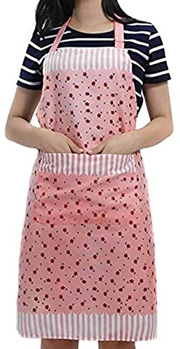 Veewon Damen Küchenschürze mit Taschen Restaurant Flirty Schürzen für Damen Koch, Cupcake, Cafe und Kellnerin (Rosa)