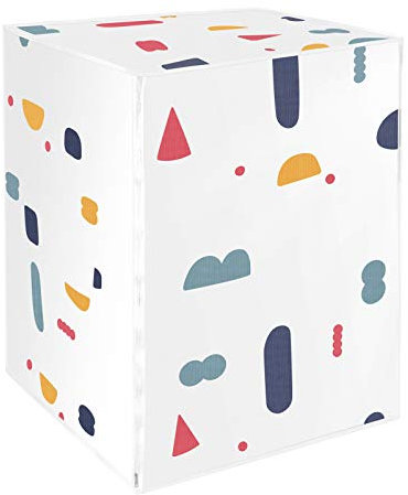 VOSAREA Housse de Protection pour Machine à Laver Charge Avant Lave-Linge Sèche-Linge Étanche (Motif Géométrie)