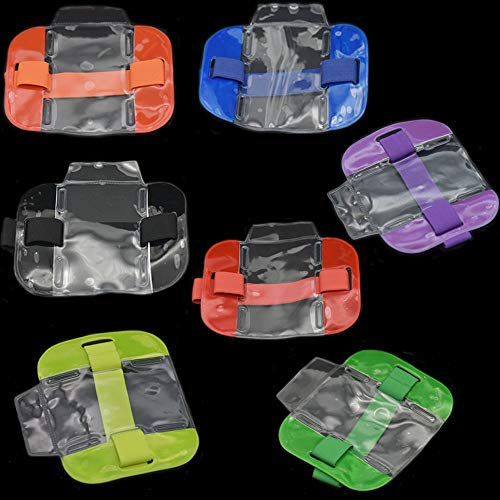 Bluemoona 2 Stück – Armband für Kreditkarten und Namensschilder, elastisch, verstellbares Armband 140x139x115mm blau
