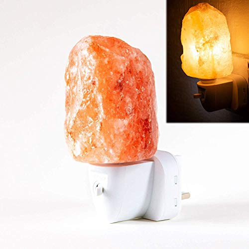 Natural Himalayan Salt Lamp Hand Carved Night Light, Air Purifier UK Wall Plugin (Natural)
