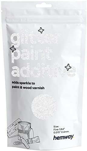 Hemway Glitter Paint Additive - White Iridescent | Fine Metallic Flakes for Adding Sparkle to Paints & Wood Varnish | Add to Emulsion, Acrylic & Latex for Indoor Sparkly Walls | 100 g