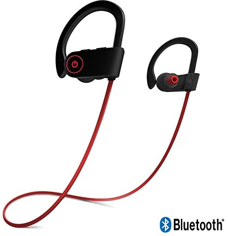 Karylax Hands-Free Bluetooth Headphones with Neckband and Ear Cups for Crosscall Action-X3 / Trekker-X4 / Core-X3 / Trekker-M1 Red