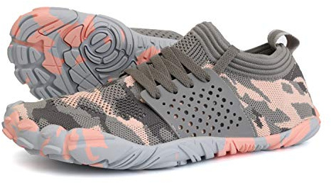 Joomra Chaussures minimalistes Pieds Nus pour Femme | Boîte Large pour Les Orteils | Zero Drop, Rose/Gris, 6.5-7