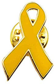 Café Viereck ® Bundeswehr Gelbe Schleife Pin – 1,5 cm x 2,5 cm – Solidaritätsschleife mit Schmetterlingsverschluss