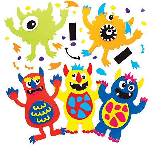 Baker Ross Mix & Match Monster Deko Magnete (6 Stück) Halloween Basteln für Kinder, Klein