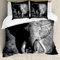 ABAKUHAUS Elefant Bettbezug Set, Exotische Wildlife Elefant, Milbensicher Allergiker geeignet mit Kissenbezügen, 200 cm x 200 cm - 80 x 80 cm, Grau